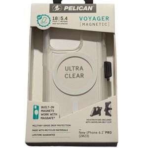 BB. Pelican Voyager Magnetic Series Apple iPhone 15 Pro - Clear‎ MagSafe/Holster